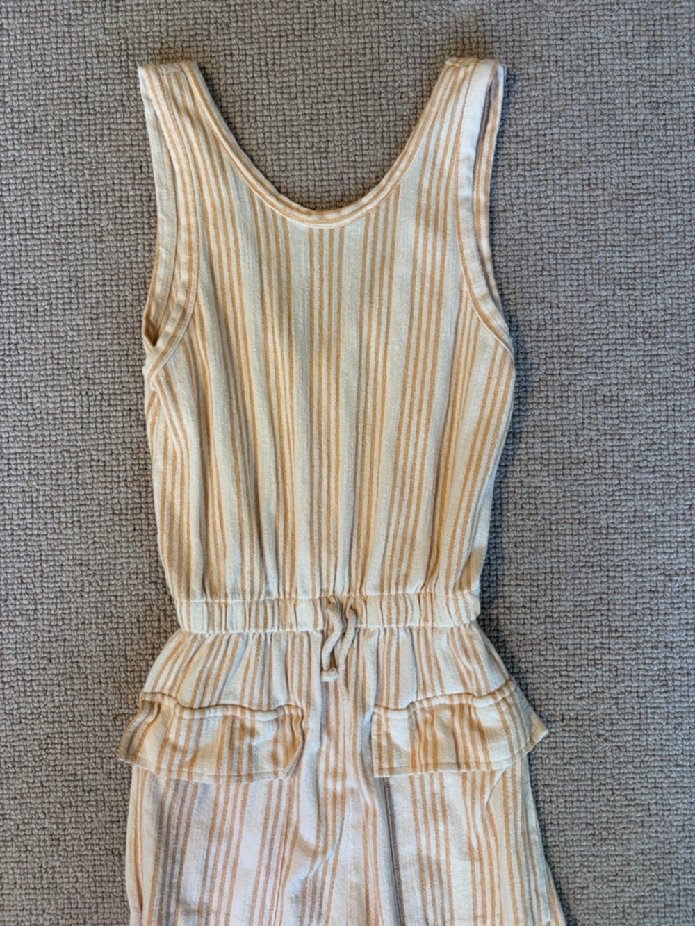 Zara Girls Cream & Orange Striped Sleeveless Jumpsuit (Size 11-12) - Picture 2 of 5